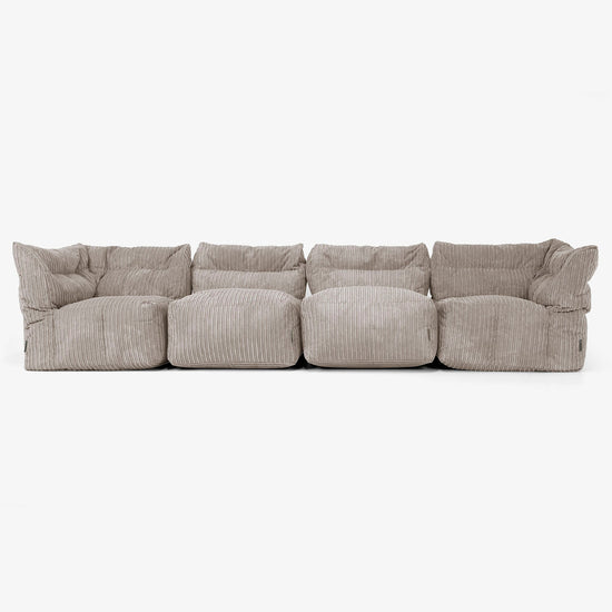 4-Sitzer Modulares Sofa-Set - Cord Beigegrau 01