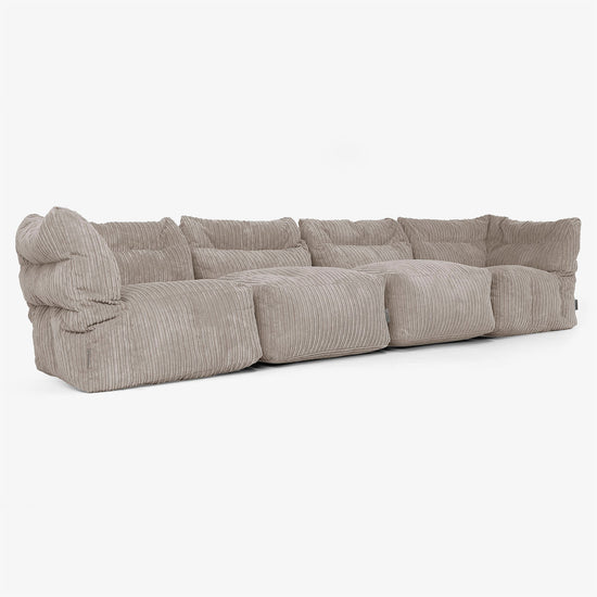 4-Sitzer Modulares Sofa-Set - Cord Beigegrau 02