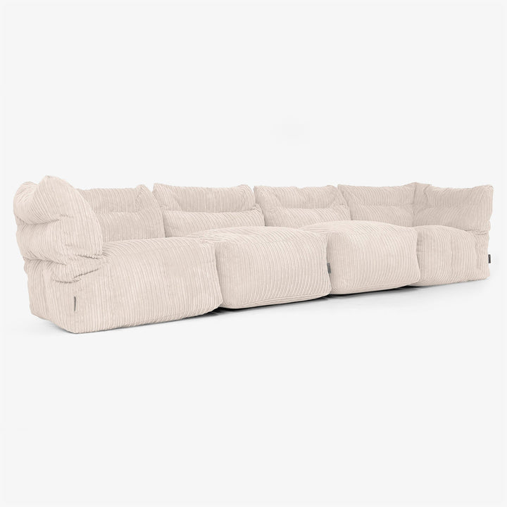 4-Sitzer Modulares Sofa-Set - Cord Elfenbein 02