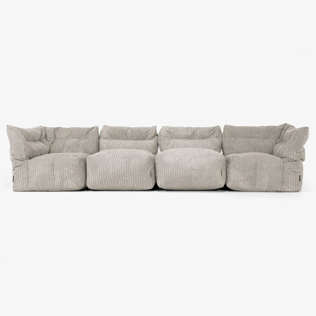 4-Sitzer Modulares Sofa-Set - Cord Nerzfarben 01