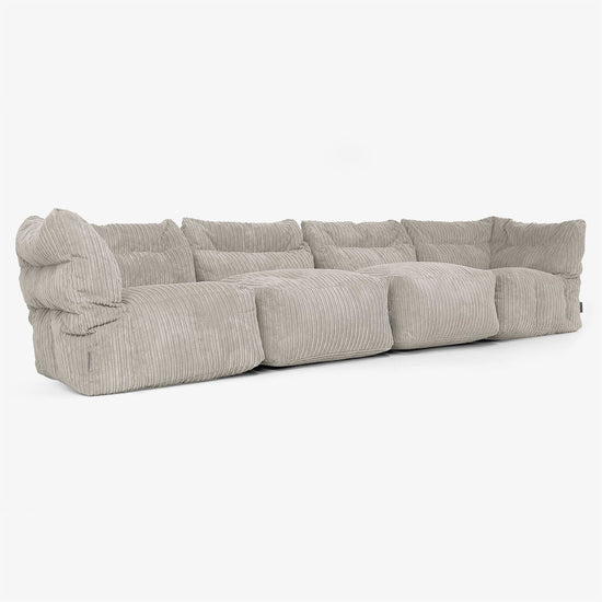 4-Sitzer Modulares Sofa-Set - Cord Nerzfarben 02
