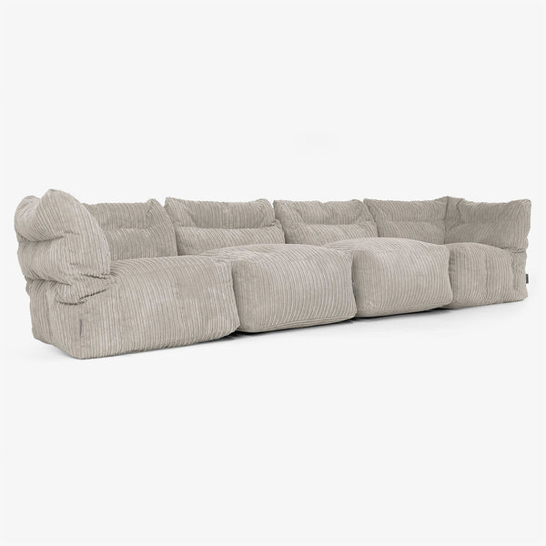 4-Sitzer Modulares Sofa-Set - Cord Nerzfarben 01