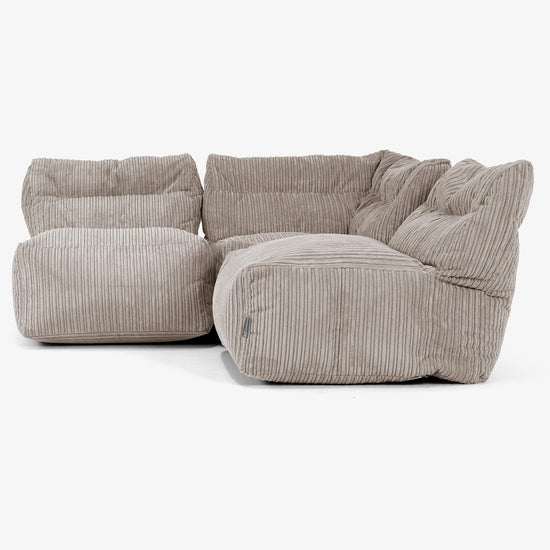 3-Sitzer Modulares Sofa-Set ohne Armlehnen - Cord Beigegrau 02
