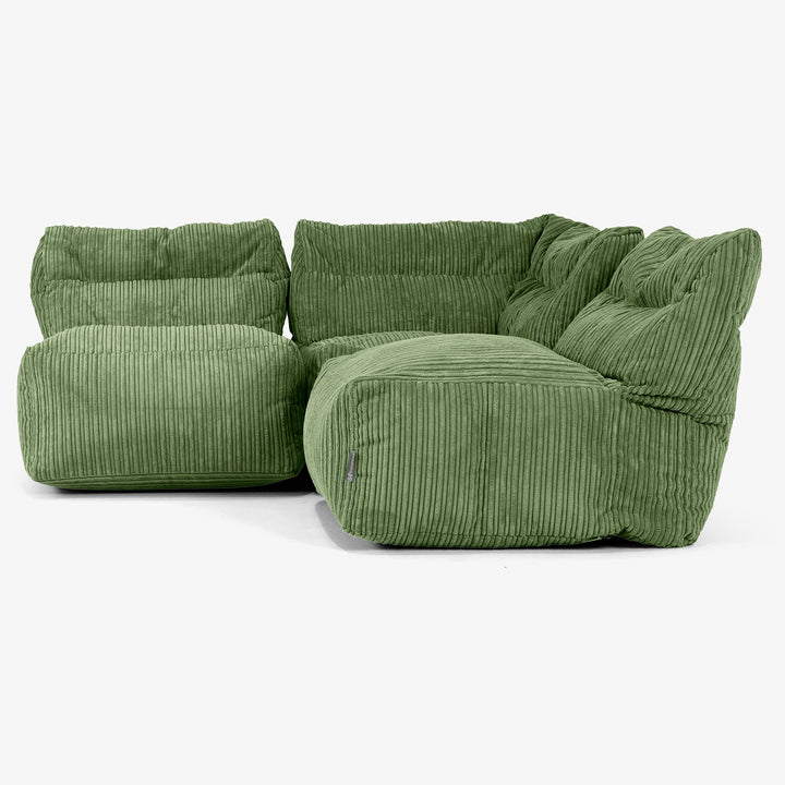3-Sitzer Modulares Sofa-Set ohne Armlehnen - Cord Nadelwaldgrün 02