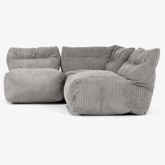 3-Sitzer Modulares Sofa-Set ohne Armlehnen - Cord Graphitgrau 02