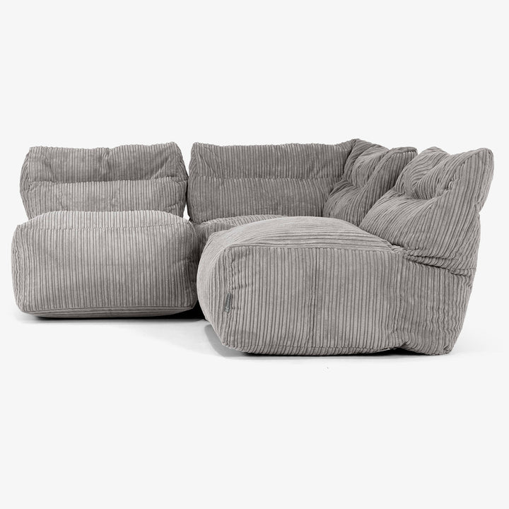 3-Sitzer Modulares Sofa-Set ohne Armlehnen - Cord Graphitgrau 02