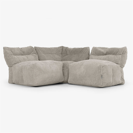 3-Sitzer Modulares Sofa-Set ohne Armlehnen - Cord Nerzfarben 01