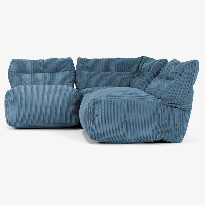3-Sitzer Modulares Sofa-Set ohne Armlehnen - Cord Marineblau 02