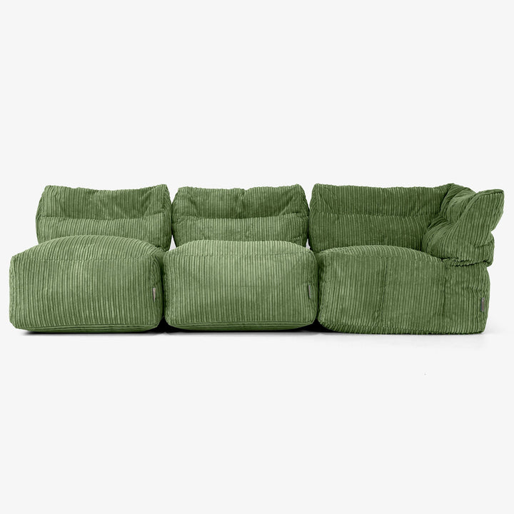 3-Sitzer Modulares Sofa-Set ohne Armlehnen - Cord Nadelwaldgrün 04