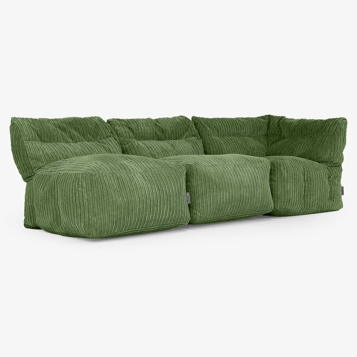 3-Sitzer Modulares Sofa-Set ohne Armlehnen - Cord Nadelwaldgrün 03