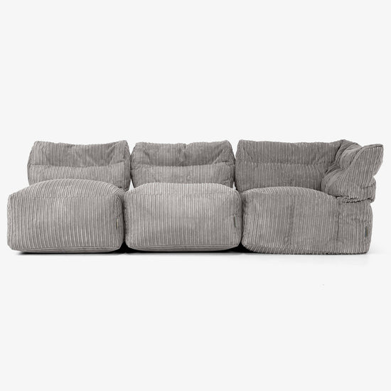 3-Sitzer Modulares Sofa-Set ohne Armlehnen - Cord Graphitgrau 04