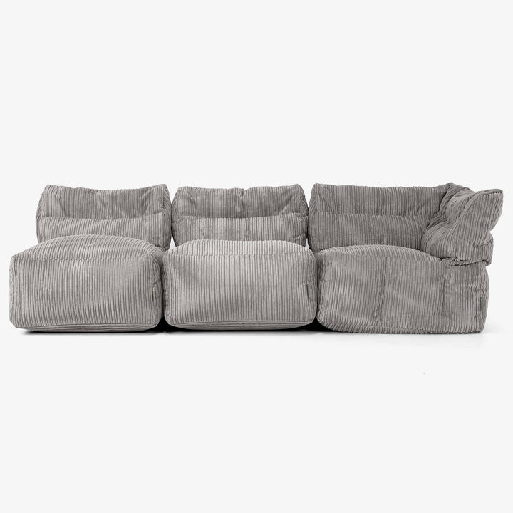 3-Sitzer Modulares Sofa-Set ohne Armlehnen - Cord Graphitgrau 04