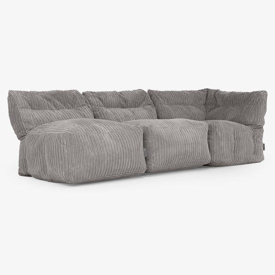 3-Sitzer Modulares Sofa-Set ohne Armlehnen - Cord Graphitgrau 03