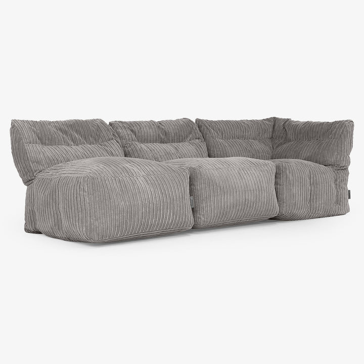3-Sitzer Modulares Sofa-Set ohne Armlehnen - Cord Graphitgrau 03