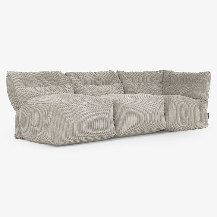 3-Sitzer Modulares Sofa-Set ohne Armlehnen - Cord Nerzfarben 03