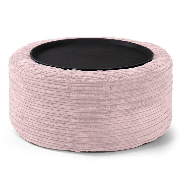 Sitzhocker - Cord Rosa 02