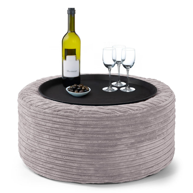 Sitzhocker - Cord Silbergrau 01