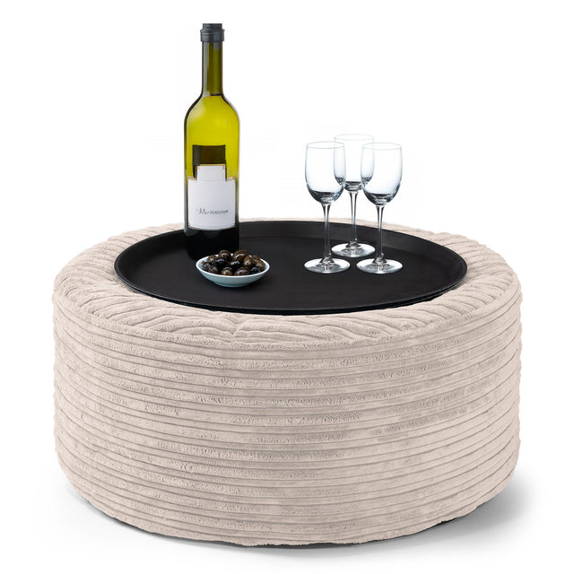 Sitzhocker - Cord Elfenbein 01