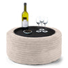 Sitzhocker mit Tablett - Cord Elfenbein 01