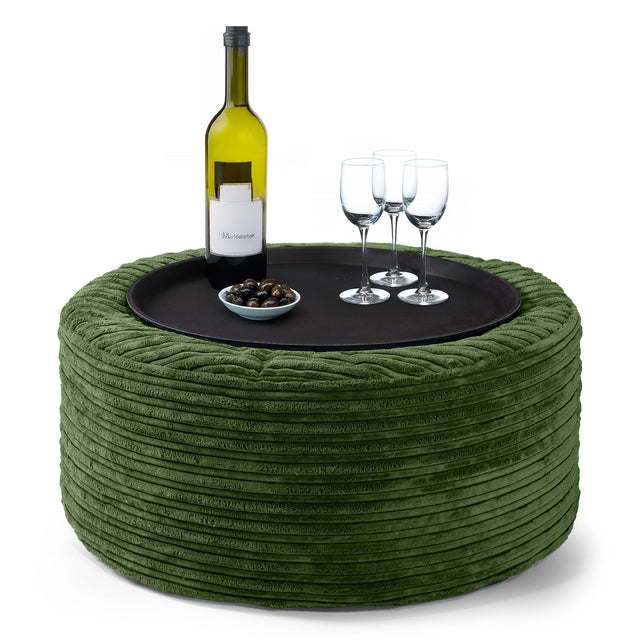 Sitzhocker - Cord Nadelwaldgrün 01