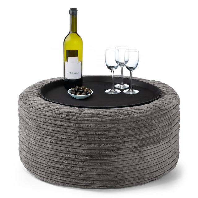 Sitzhocker - Cord Graphitgrau 01