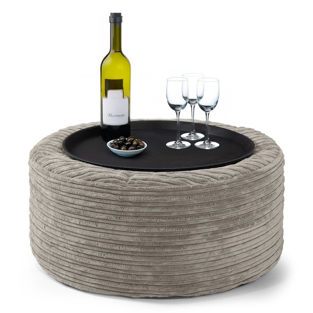 Sitzhocker - Cord Nerzfarben 01
