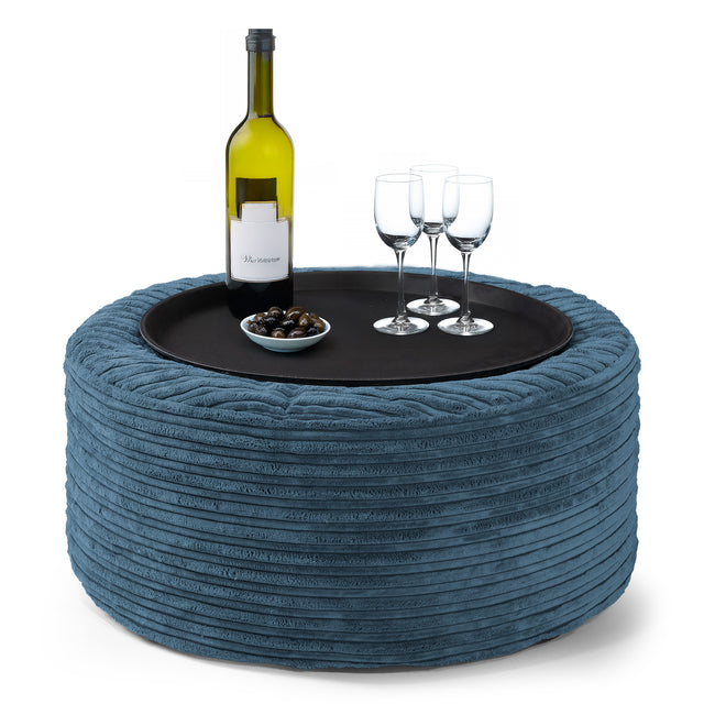 Sitzhocker - Cord Marineblau 01