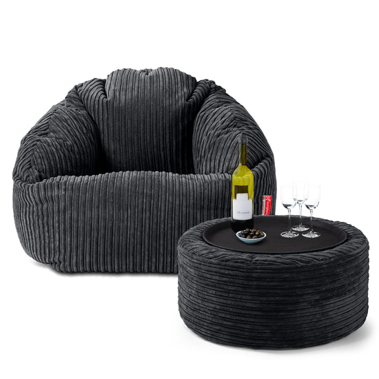 Bubble Sitzsack Sessel - Cord Schwarz 03