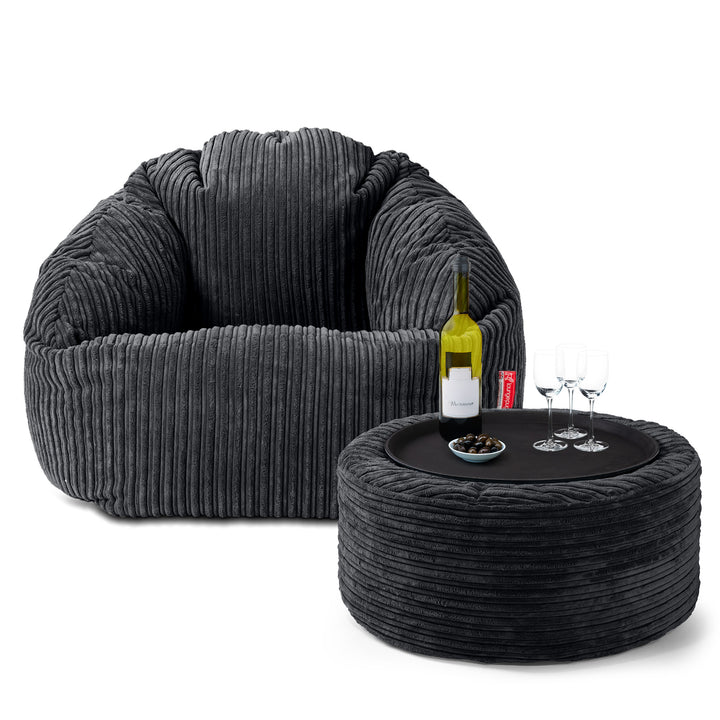 Bubble Sitzsack Sessel - Cord Schwarz 03