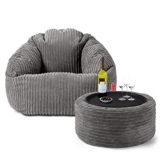 Bubble Sitzsack Sessel - Cord Graphitgrau 03