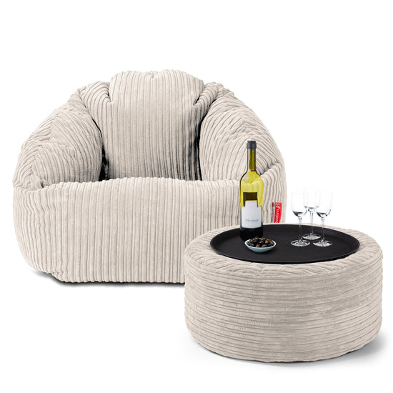 Bubble Sitzsack Sessel - Cord Elfenbein 03