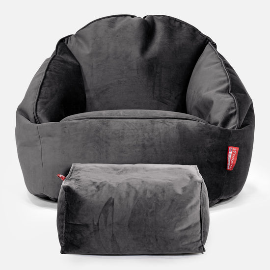 Bubble Sitzsack Sessel - Samt Schiefergrau  02