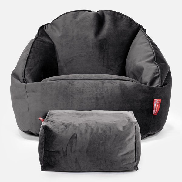Bubble Sitzsack Sessel - Samt Schiefergrau  01