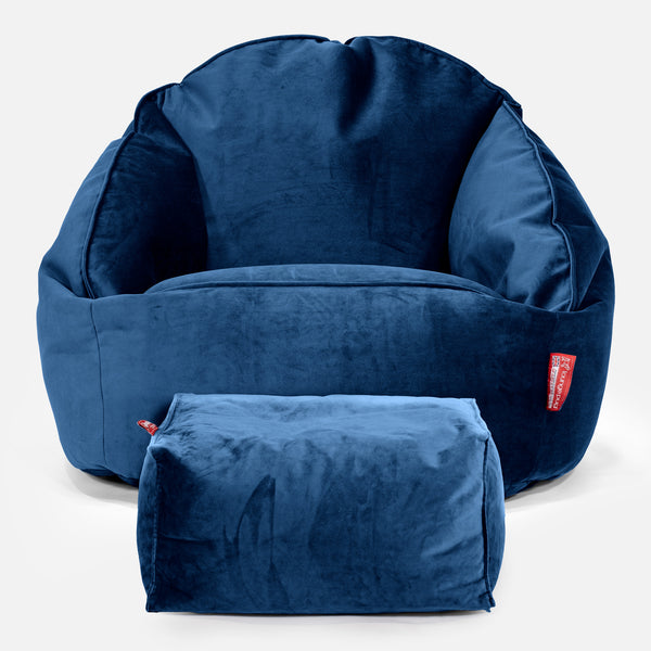 Bubble Sitzsack Sessel - Samt Marineblau  01