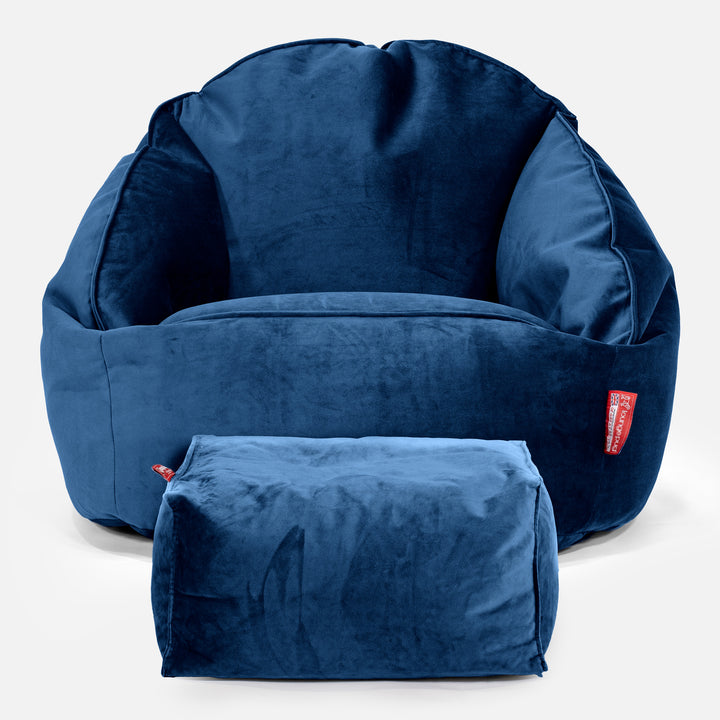 Bubble Sitzsack Sessel - Samt Marineblau  02