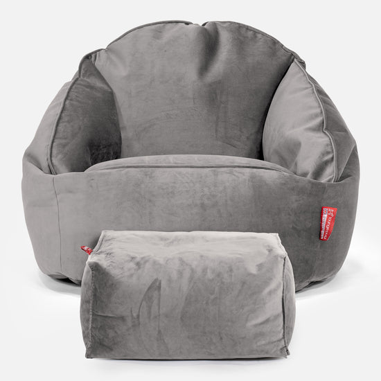 Bubble Sitzsack Sessel - Samt Silber  02