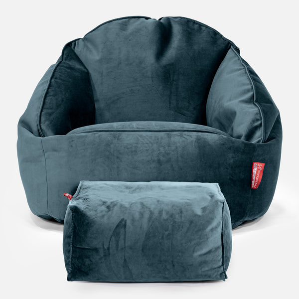 Bubble Sitzsack Sessel - Samt Türkis  01