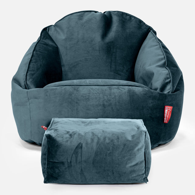 Bubble Sitzsack Sessel - Samt Türkis  02