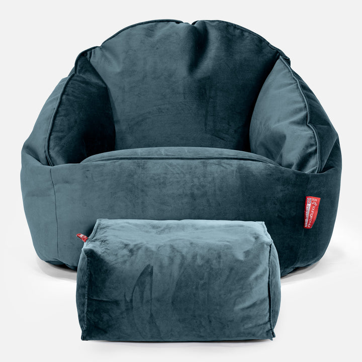 Bubble Sitzsack Sessel - Samt Türkis  02