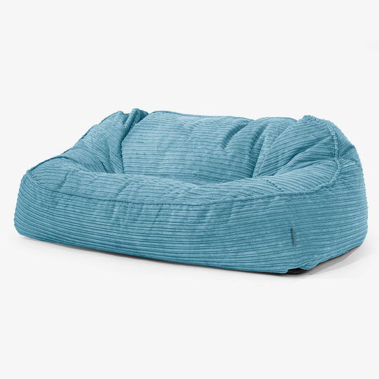 Das Slouchy XXL Sitzsack Sofa - Cord Türkis 01