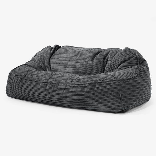 Das Slouchy XXL Sitzsack Sofa - Cord Schwarz 01