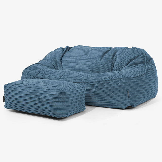 Das Slouchy XXL Sitzsack Sofa - Cord Marineblau 02