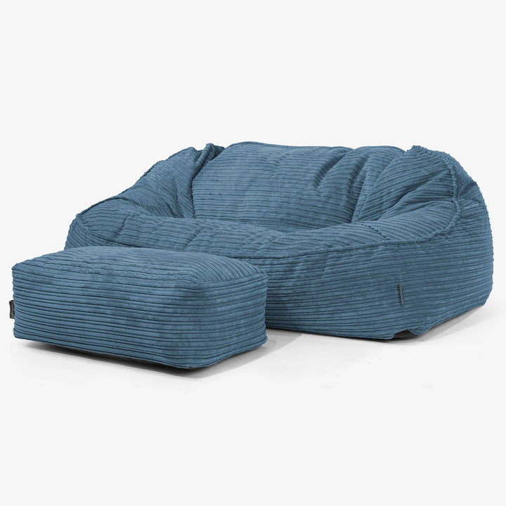 Das Slouchy XXL Sitzsack Sofa - Cord Marineblau 02