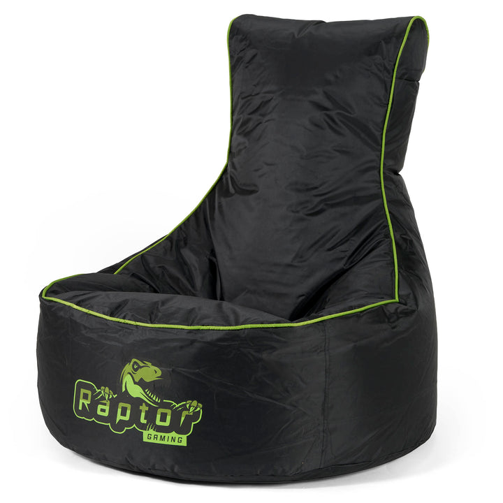 Gaming Sitzsack im Autositz-Stil - Schwarz / Grün 01