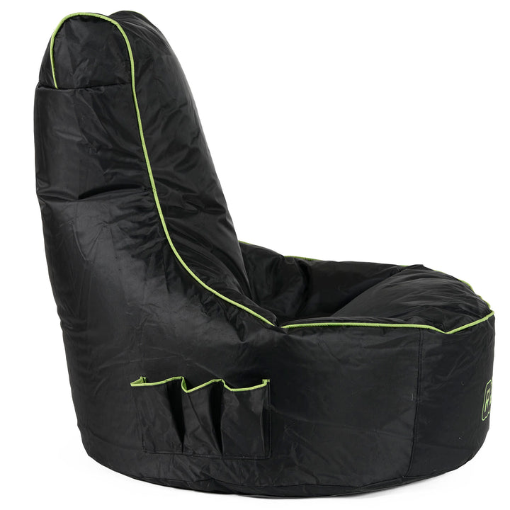 Gaming Sitzsack im Autositz-Stil - Schwarz / Grün 03