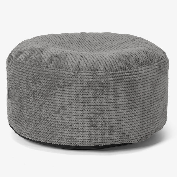 Großer runder Fußhocker - Pom-Pom Anthrazit 01