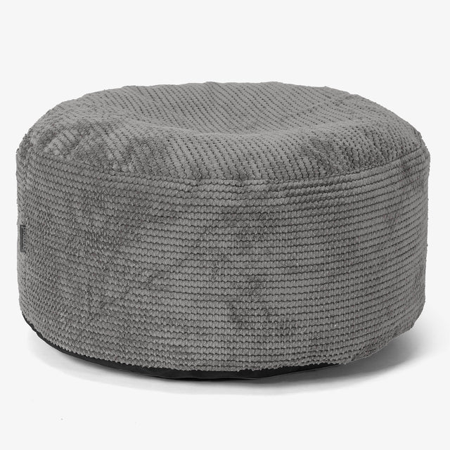 Großer runder Fußhocker - Pom-Pom Anthrazit 01
