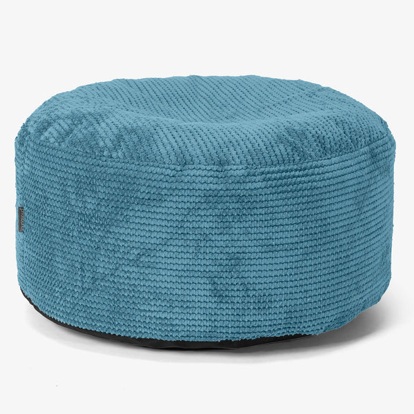 Großer runder Fußhocker - Pom-Pom Türkis 01