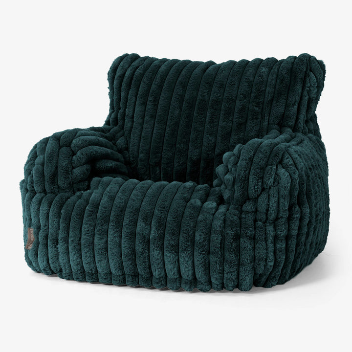 Josephine Sitzsack Ohrensessel - Ultra Plüsch Cord Blaugrün 01
