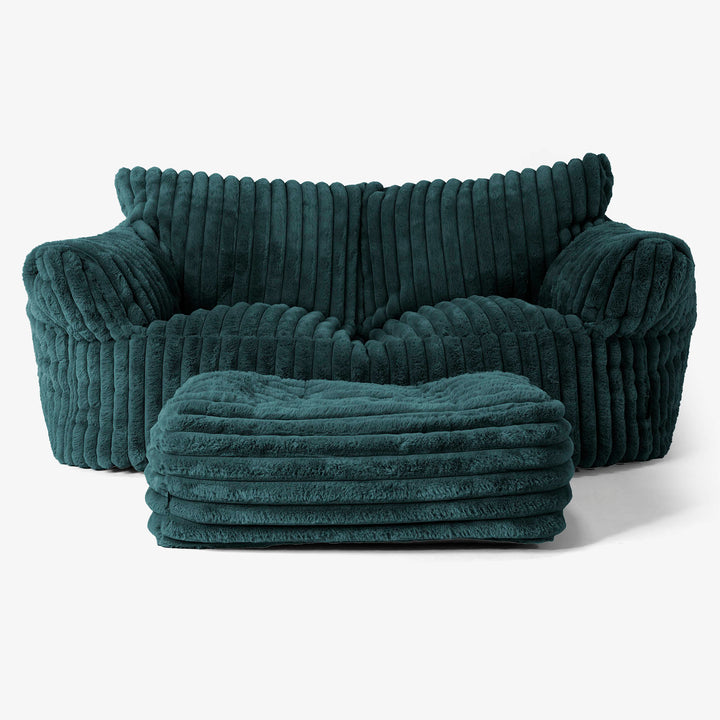 Josephine Sitzsack Sofa - Ultra Plüsch Cord Blaugrün 02